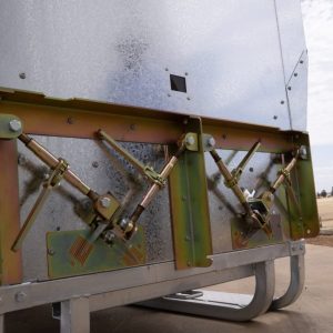 Underside of Ultimate Feeder showing structural support frame and turnbuckle adjusters